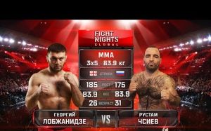 Видео боя Рустам Чсиев - Георгий Лобжанидзе Fight Nights Global 68