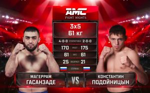Видео боя Магеррам Гасанзаде - Константин Подойницын AMC Fight Nights 102