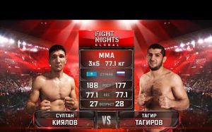 Видео боя Султан Киялов - Тагир Тагиров Fight Nights Global 74