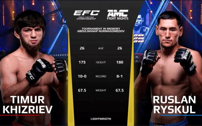 Видео боя Тимур Хизриев – Руслан Рыскул EFC 41