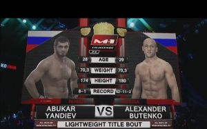 Видео боя Абукар Яндиев - Александр Бутенко M-1 Challenge 74 