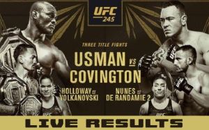 Результаты турнира UFC 245: Камару Усман - Колби Ковингтон, Макс Холлоуэй - Александр Волкановски, Аманда Нуньес - Жермейн Де Рандами 2
