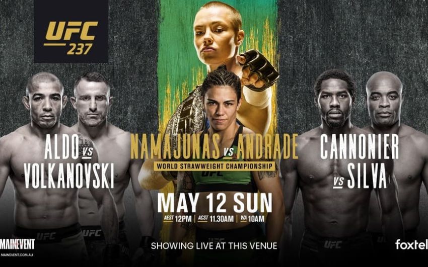 Результаты турнира UFC 237: Роуз Намаюнас - Джессика Андраде