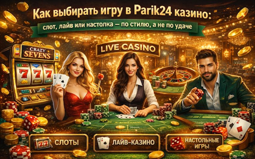 Как выбирать игру в Parik24 казино: слот, лайв или настолка — по стилю, а не по удаче
