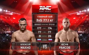 Видео боя Юсуф Раисов - Алексей Махно AMC Fight Nights 103
