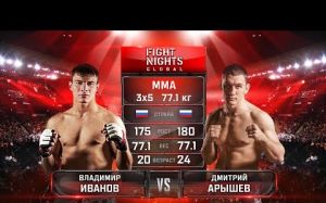 Видео боя Владимир Иванов - Дмитрий Арышев Fight Nights Global 68