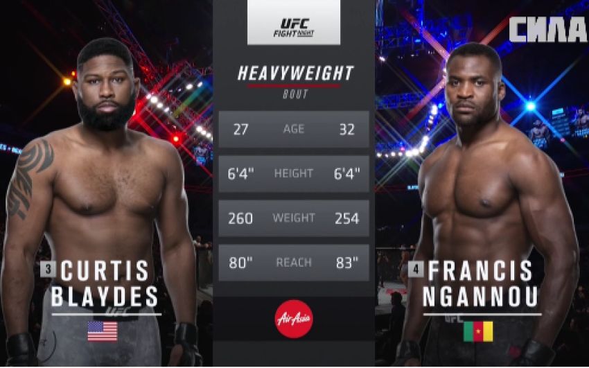 Видео боя Кертис Блэйдс — Фрэнсис Нганну UFC Fight Night 141