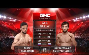 Видео боя Анзор Абжамов - Магомедзакир Амирчупанов AMC Fight Nights 103