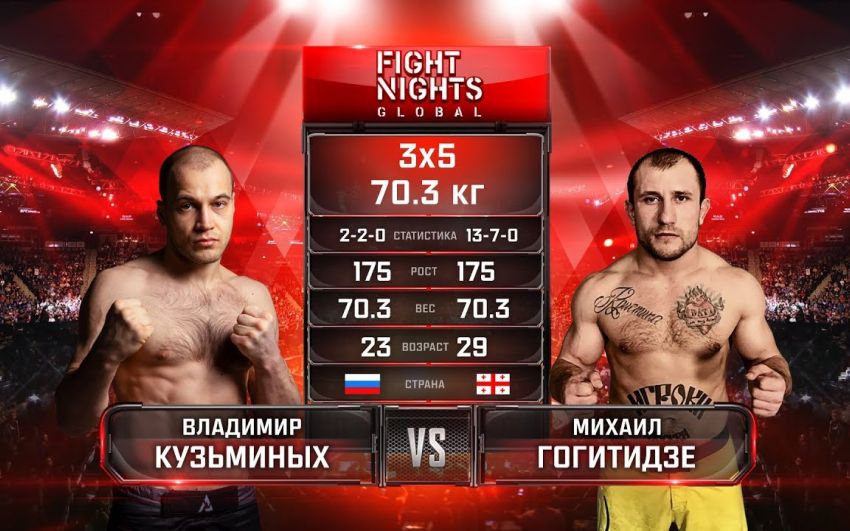 Видео боя Владимир Кузьминых - Михаил Гогитидзе Fight Nights Global 94