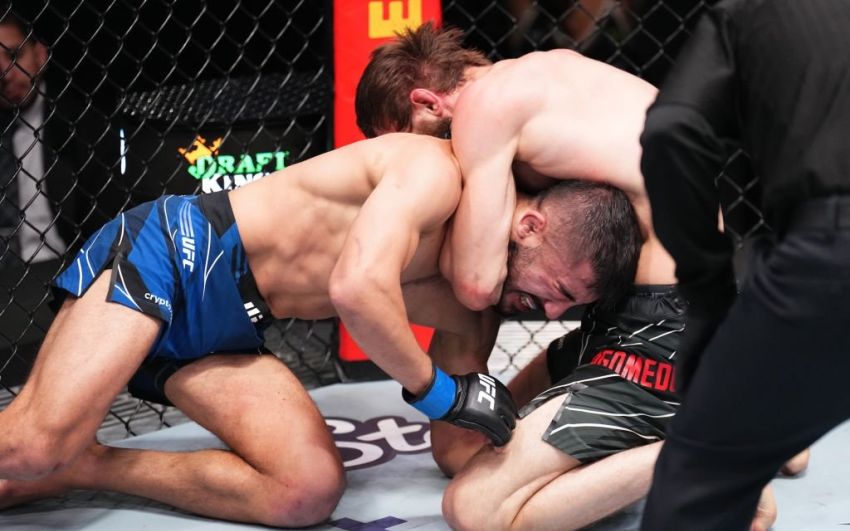 Видео боя Саид Нурмагомедов - Сайдиокуб Кахрамонов UFC Fight Night 216