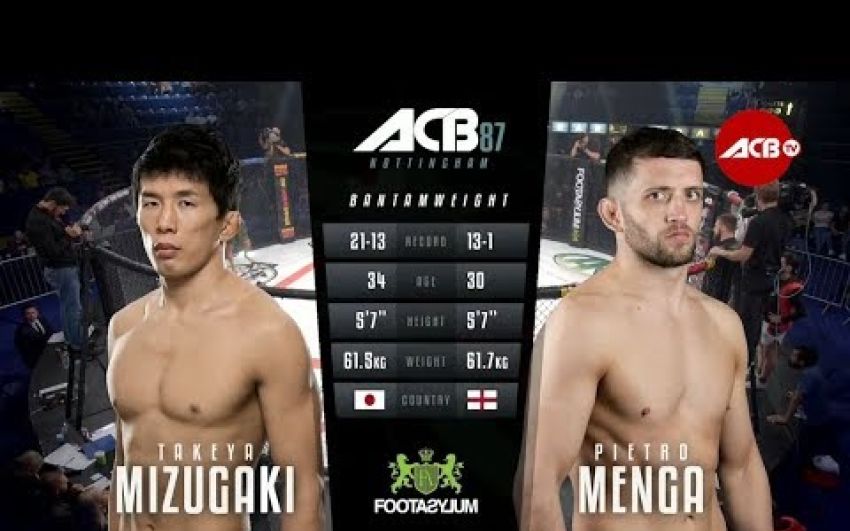 Видео боя Такея Мизугаки - Пиетро Менга ACB 87