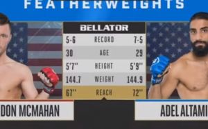 Видео боя Брэндон МакМахан - Адель Алтамими Bellator 214