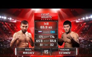 Видео боя Расул Мирзаев - Ержан Естанов FIGHT NIGHTS GLOBAL 86