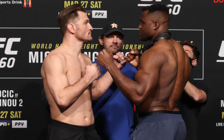 Видео боя Стипе Миочич - Фрэнсис Нганну UFC 260