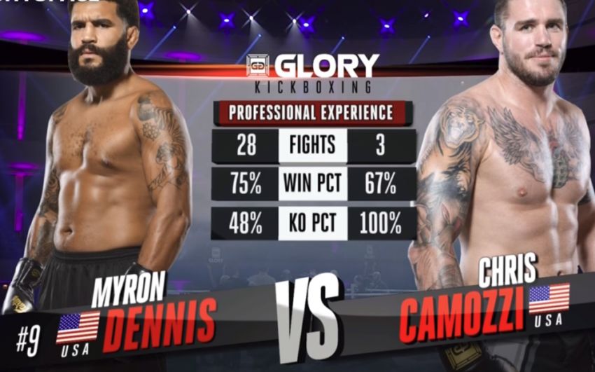 Видео боя Крис Камоззи - Майрон Деннис GLORY 61