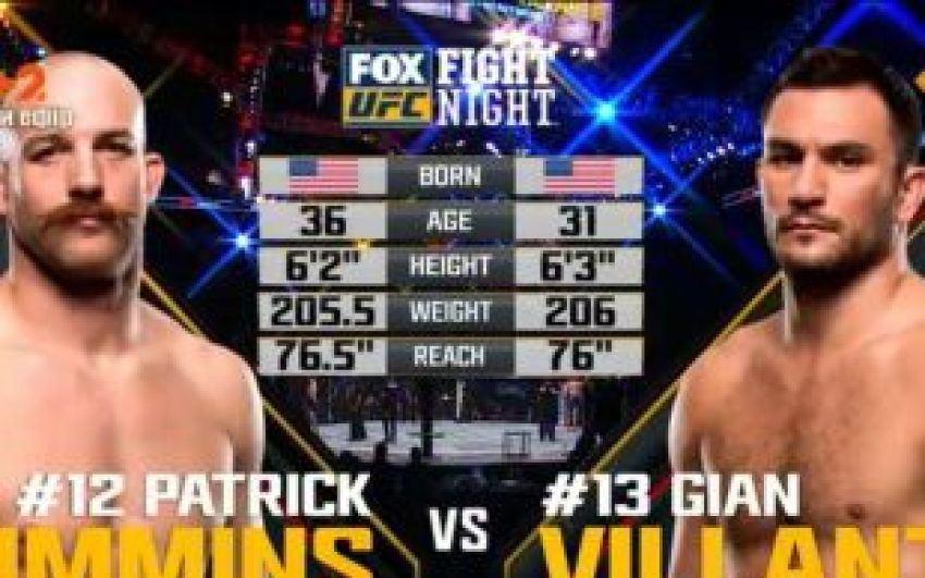 Видео боя Патрик Камминс - Джан Вилланте UFC Fight Night 114