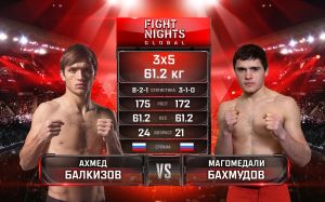 Видео боя Ахмед Балкизов - Магомедали Бахмудов Fight Nights Global 94
