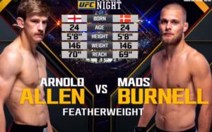 Видео боя Арнольд Аллен - Мэдс Барнелл UFC Fight Night 130
