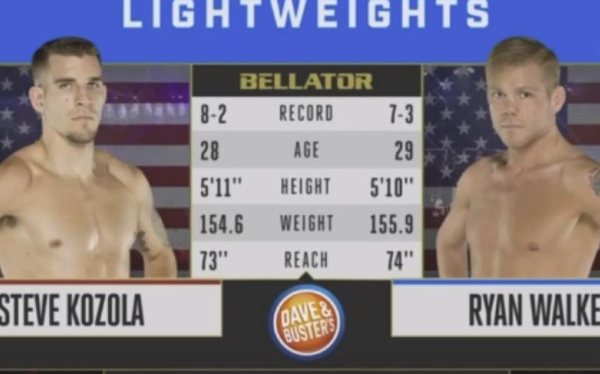 Видео боя Стив Козола - Райан Уолкер Bellator 202