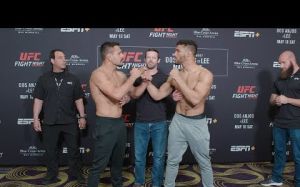 Битва взглядов участников турнира UFC Fight Night 152: Рафаэль Дос Аньос - Кевин Ли