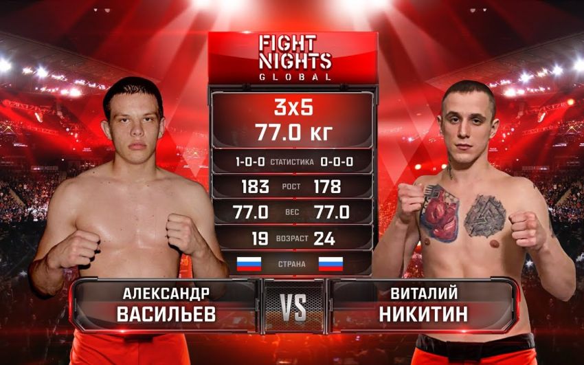 Видео боя Александр Васильев - Виталий Никитин Fight Nights Global 94