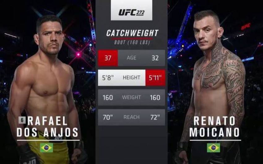 Видео боя Рафаэль Дос Аньос – Ренато Мойкано UFC 272