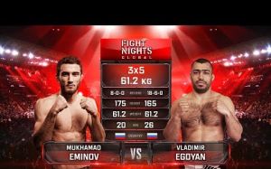 Видео боя Мухаммед Эминов - Владимир Егоян Fight Nights Global 90