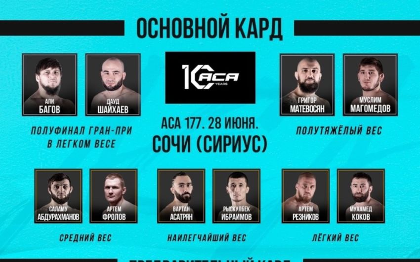 Видео боя Араш Садеги – Зумсо Зураев ACA 177