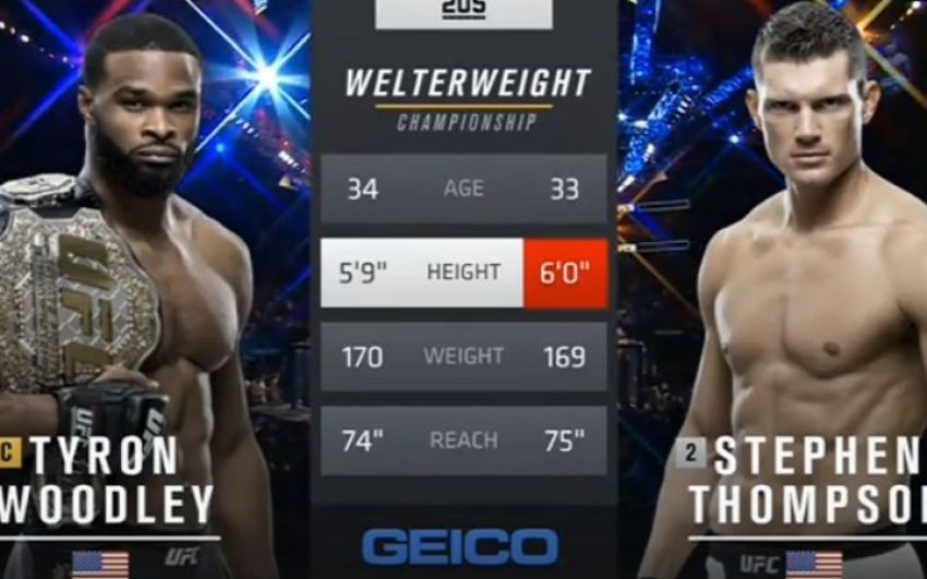 Видео боя Тайрон Вудли - Стивен Томпсон 2 UFC 209