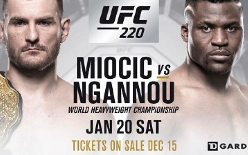 Результаты взвешивания участников турнира UFC 220