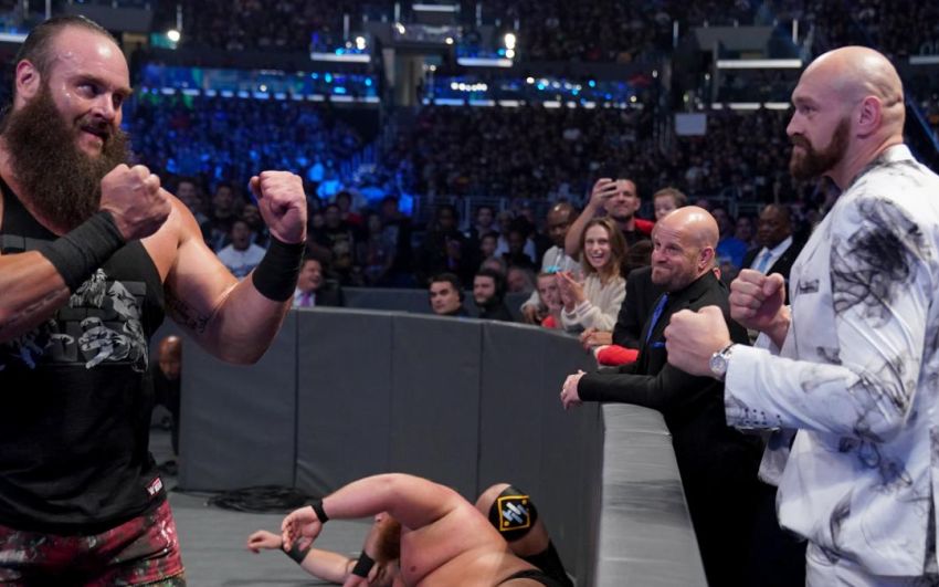 Тайсон Фьюри едва не устроил драку с рестлером Броном Строумэном на шоу WWE