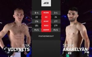 Видео боя Илья Волынец – Севак Аракелян ACA 125
