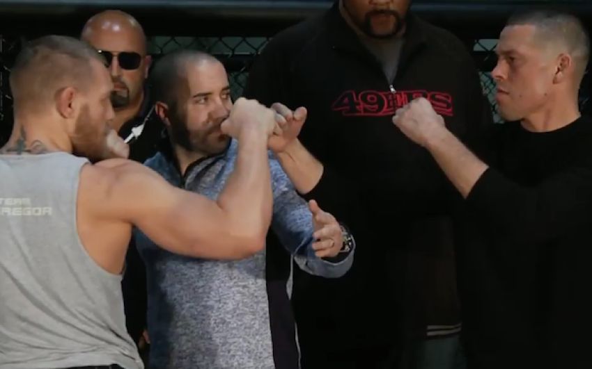 Конор Макгрегор - Нэйт Диаз: Разборки на пресс-конференции UFC 196