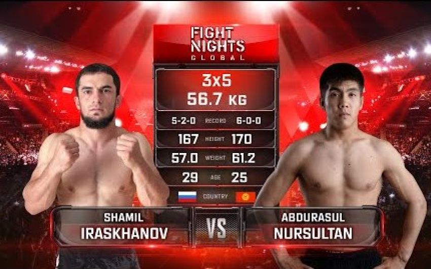 Видео боя Шамиль Ирасханов - Абдулрасул Уулу Fight Nights Global-GFC