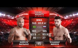 Видео боя Майкель Фалькао - Владимир Минеев FIGHT NIGHTS GLOBAL 63