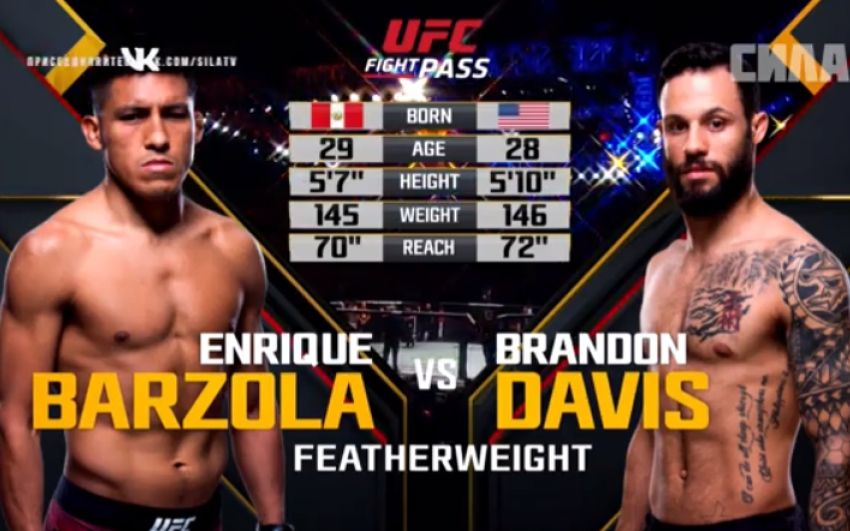Видео боя Энрике Барзола - Брэндон Дэвис UFC Fight Night 129