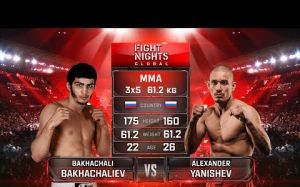Видео боя Бахачали Бахачалиев - Александр Янышев Fight Nights Global 74