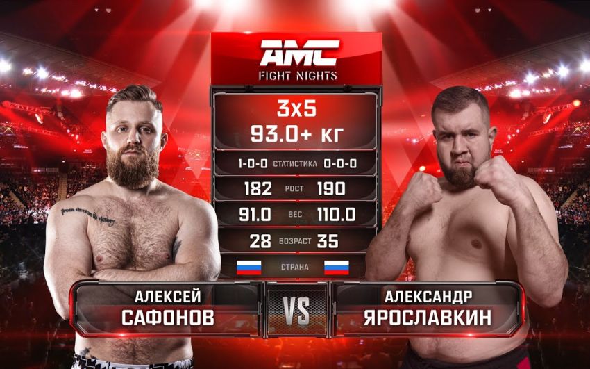 Видео боя Алексей Сафонов – Александр Ярославкин AMC Fight Nights Global: Winter Cup