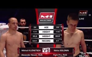  Видео боя Михаил Кузнецов - Никита Солонин M-1 Challenge 92