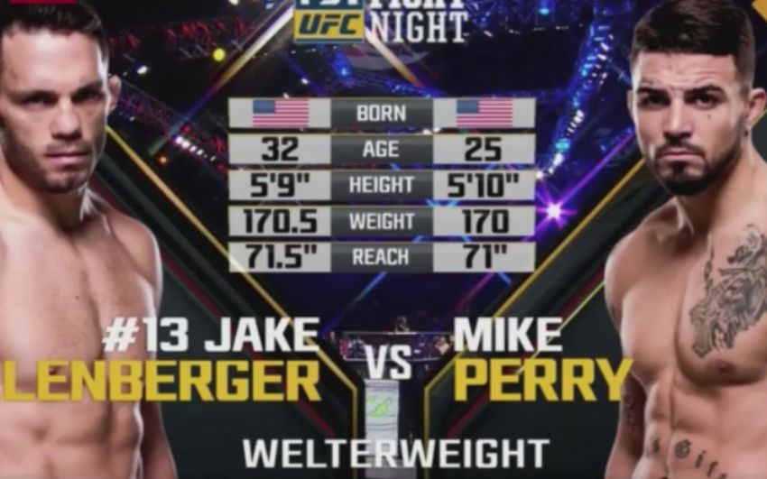 Видео боя Майк Перри - Джейк Элленбергер UFC Fight Night 108