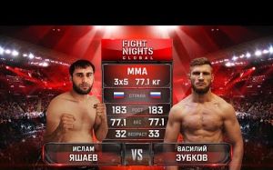 Видео боя Ислам Яшаев - Василий Зубков Fight Nights Global 68