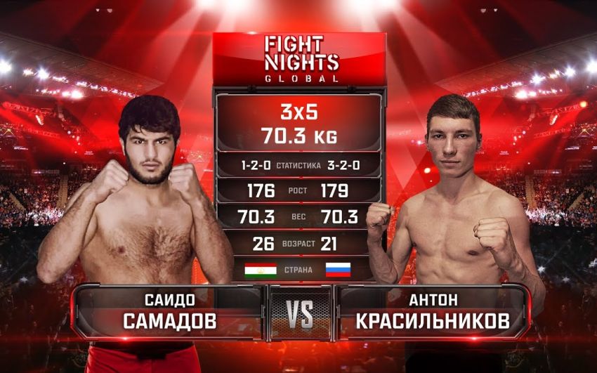Видео боя Сайдо Самадов - Антон Красильников Fight Nights Global 94