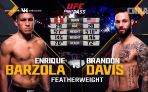 Видео боя Энрике Барзола - Брэндон Дэвис UFC Fight Night 129