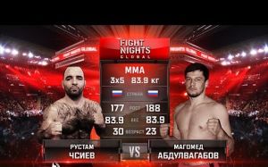 Видео боя Рустам Чсиев - Магомед Абдулвагабов FIGHT NIGHTS GLOBAL 55