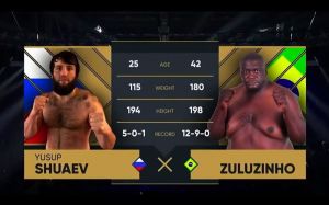 Видео боя Юсуп Шуаев – Зулузиньо AMC Fight Nights Сочи