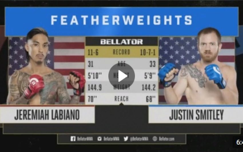 Видео боя Джереми Лабиано – Джастин Смитли Bellator 206