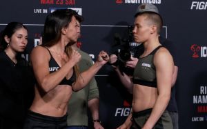 Результаты взвешивания турнира UFC on ESPN 53: Аманда Рибас – Роуз Намаюнас