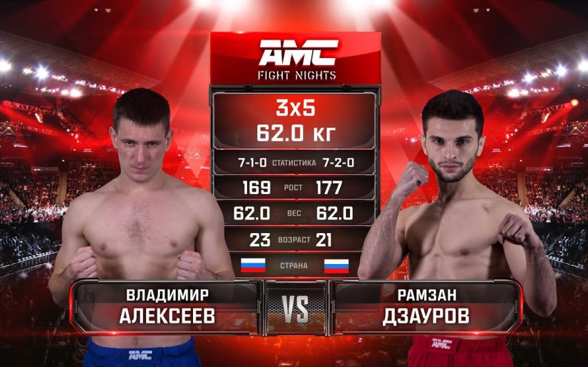 Видео боя Владимир Алексеев - Рамзан Дзауров AMC Fight Nights Global: Winter Cup