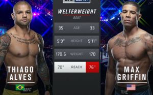 Видео боя Тиаго Алвес - Макс Гриффин UFC Fight Night 144