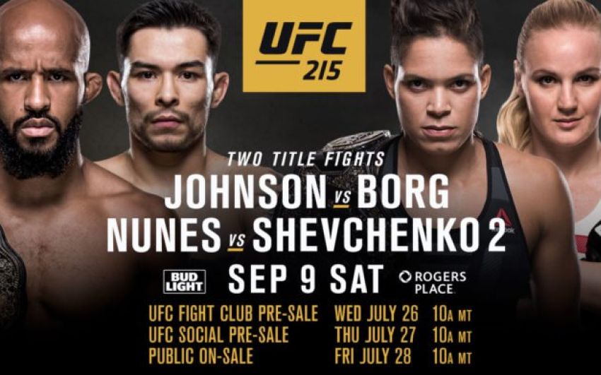 Коэффициенты букмекеров на бои турнира UFC 215